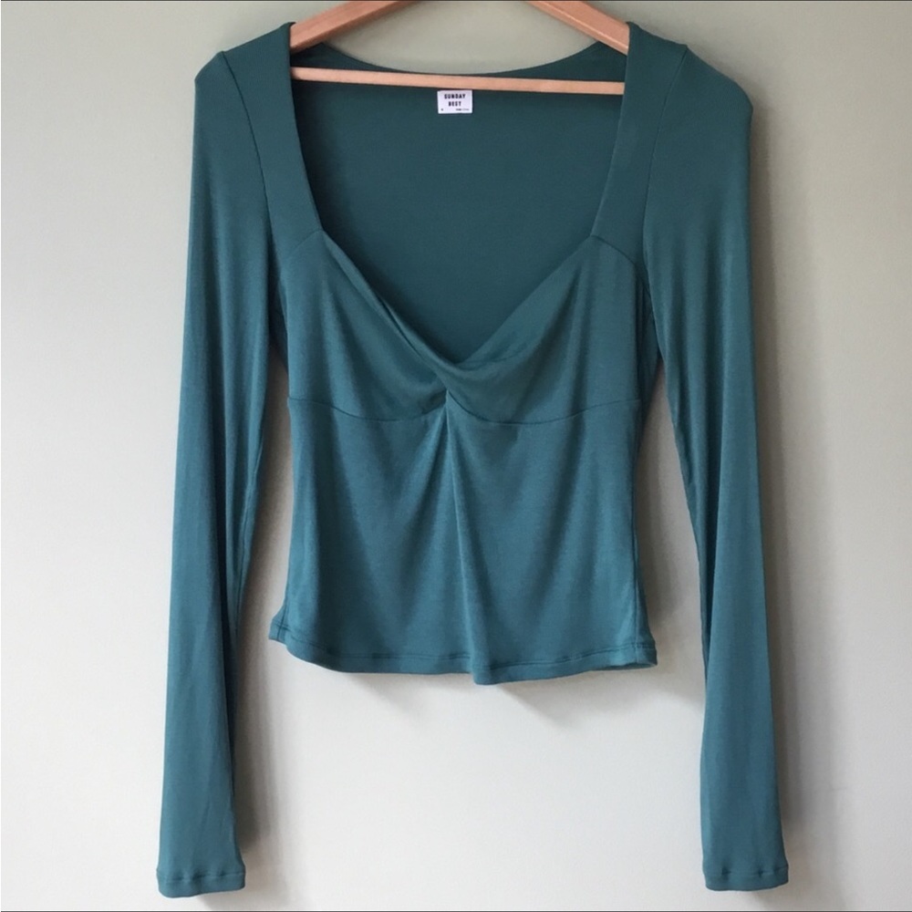 Sunday Best Teal Long Sleeve Top